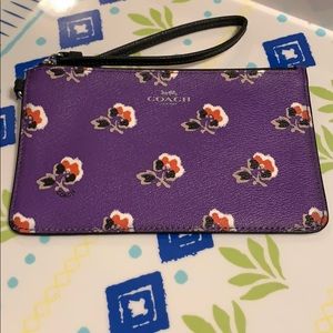 Purple floral wristlet